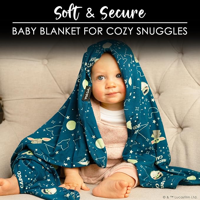 Milk Snob Star Wars The Child Baby Boy and Girl Swaddle Blanket, Soft Receiving, Security Bed and Play Blanket, Toddler and Infant Baby Bedding Registry and Shower Gifts, Newborn Essentials, 35x35