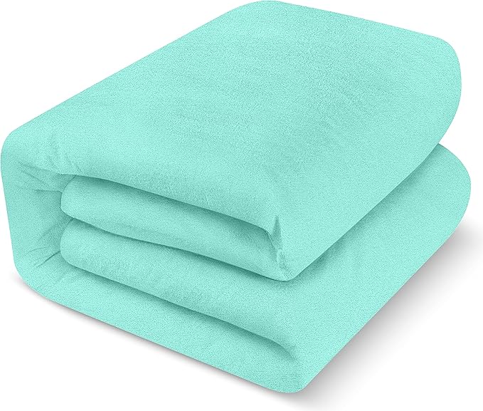 Utopia Bedding Waterproof Mattress Protector Twin Size, Premium Terry Mattress Cover 200 GSM, Breathable, Fitted Style with Stretchable Pockets (Spa Blue)