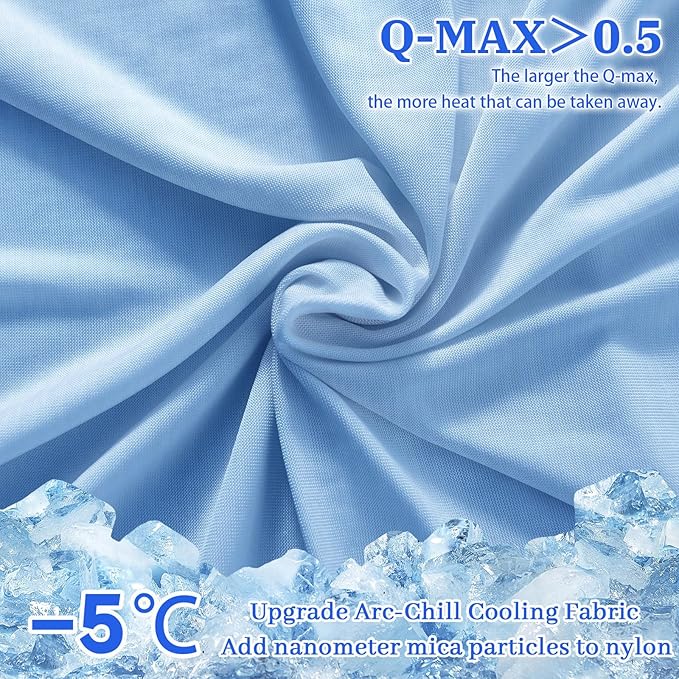 Cooling Pillow Cases for Hot Sleepers - Double Side Arc-Chill Q-Max>0.5 Cooling Fiber Cool Pillow Cases 2 Pack - Breathable Soft Cold Pillow Cases with Hidden Zipper (Blue, 20" x 36")