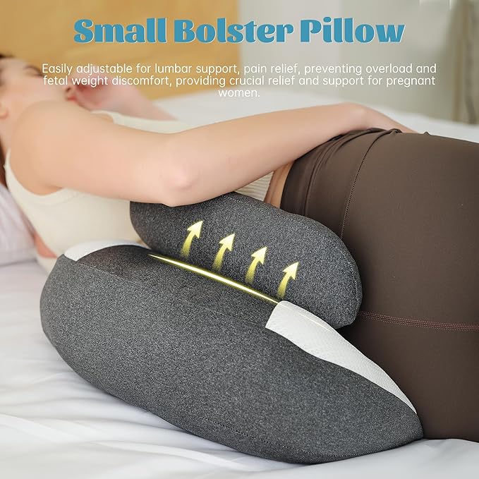 Pregnancy Pillow for Pregnant Women, Soft Pregnancy Body Pillow, Maternity Pillow Used to Support and Relieve Pain or discomfort in The Waist, Abdomen and Buttocks, Adjustable (Dark Grey)