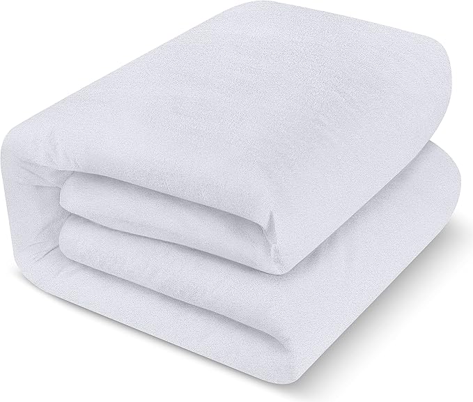 Utopia Bedding Waterproof Mattress Protector Short Queen Size, Premium Terry Mattress Cover 200 GSM, Breathable, Fitted Style with Stretchable Pockets (White)