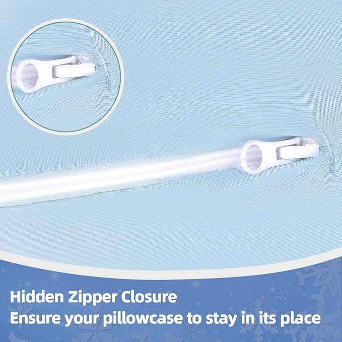 Cooling Pregnancy Pillow Cover (ONLY Pillowcase), Q-Max 0.4 C Shaped Luxurious Smooth Maternity Pillow Cover with Hidden Zip, Cool Large Pillow Protector for Side Hot Sleeper, Blue, 60x34 in