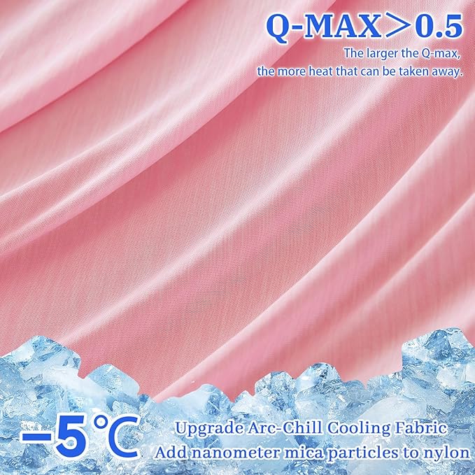 Cooling Pillow Cases for Hot Sleepers - Double Side Arc-Chill Q-Max>0.5 Cooling Fiber Cool Pillow Cases 2 Pack - Breathable Soft Cold Pillow Cases with Hidden Zipper (Pink, 20" x 30")