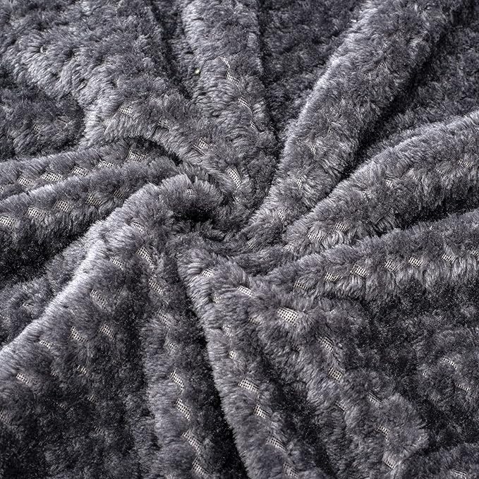 Fuzzy Blanket or Fluffy Blanket for Baby Girl or boy, Soft Warm Cozy Coral Fleece Toddler, Infant or Newborn Receiving Blanket for Crib, Stroller, Travel, Decorative (40Wx60L, M-Dark Grey)