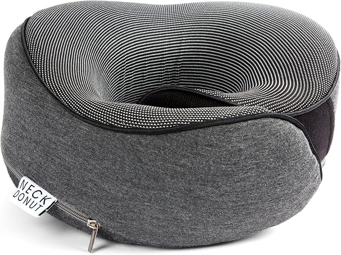 Neck Pillows for Travel - Airplane Pillow – Memory Foam for Kids & Adults – Travel Neck Pillow & Airplane Travel Essentials for Sleeping Support On Flight Or Car (Graphite Grey)