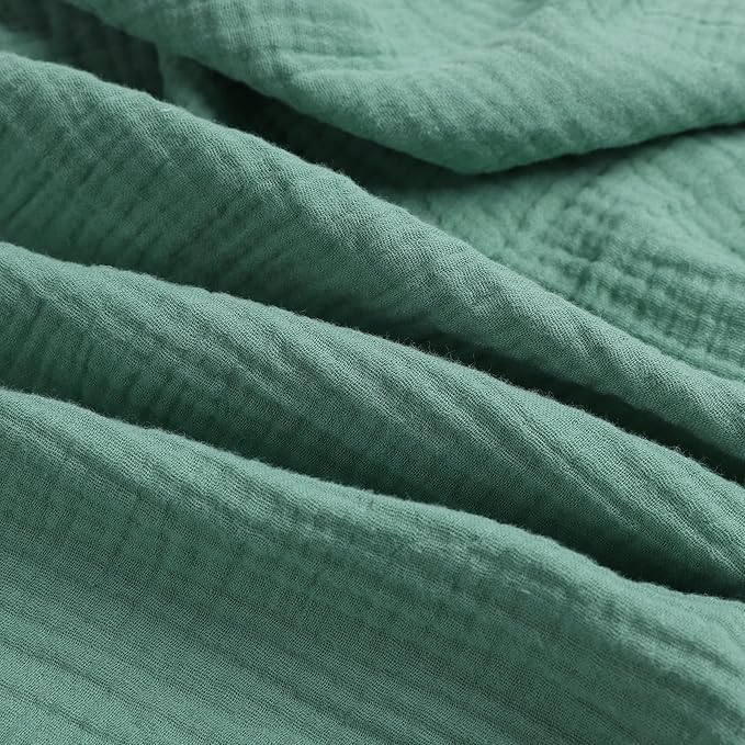 Muslin Bassinet Sheets 29"x 14" for Chicco LullaGo Anywhere, Baby Bjorn Cradle and Other Same Size Mattress Pad, Snuggly Soft 100% Cotton 2 Pack, Grey and Green