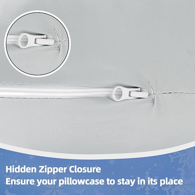 Cooling Pregnancy Pillow Cover (ONLY Pillowcase), Q-Max 0.4 U Shaped Luxurious Smooth Maternity Pillow Cover with Hidden Zip, Cool Large Pillow Protector for Side Hot Sleeper, Grey, 59x31 in