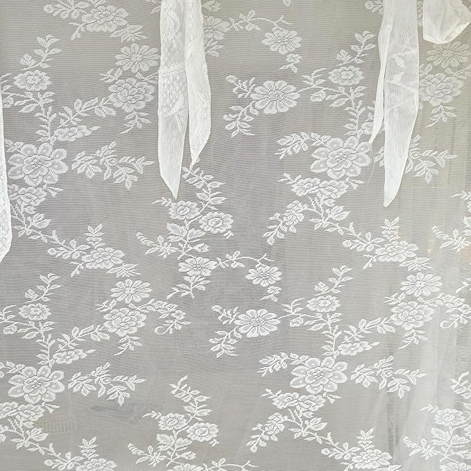 Mengersi Canopy Bed Curtains with Tie Backs,Bed Canopy Curtains Bed Drapes Sheer Curtains for Bedroom Decor（Full,White